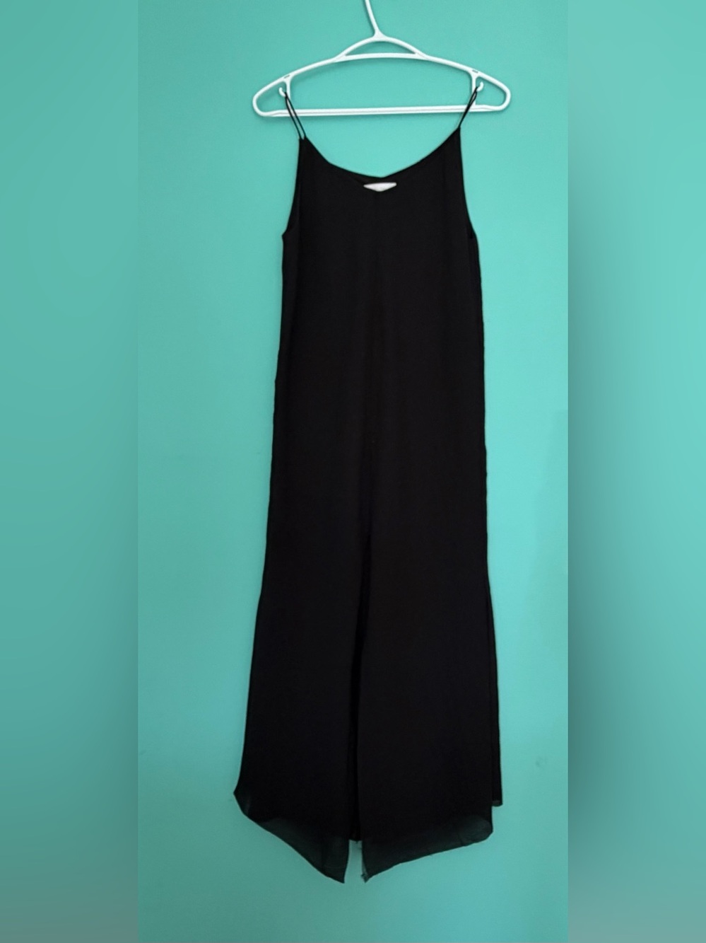 OAK + FORT Black Slip Dress: Floaty Witchy Layers featuring a Raw Frayed Hem